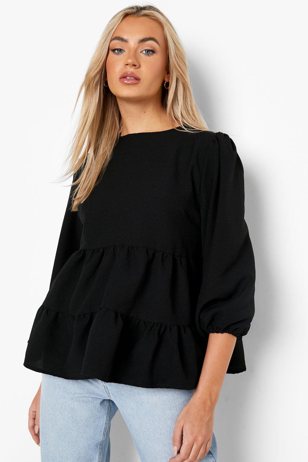 Black store smock top