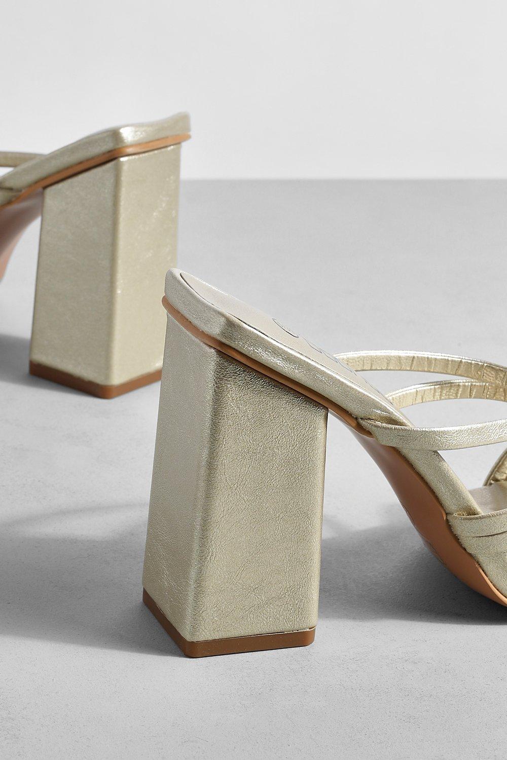 Gold mule deals heels