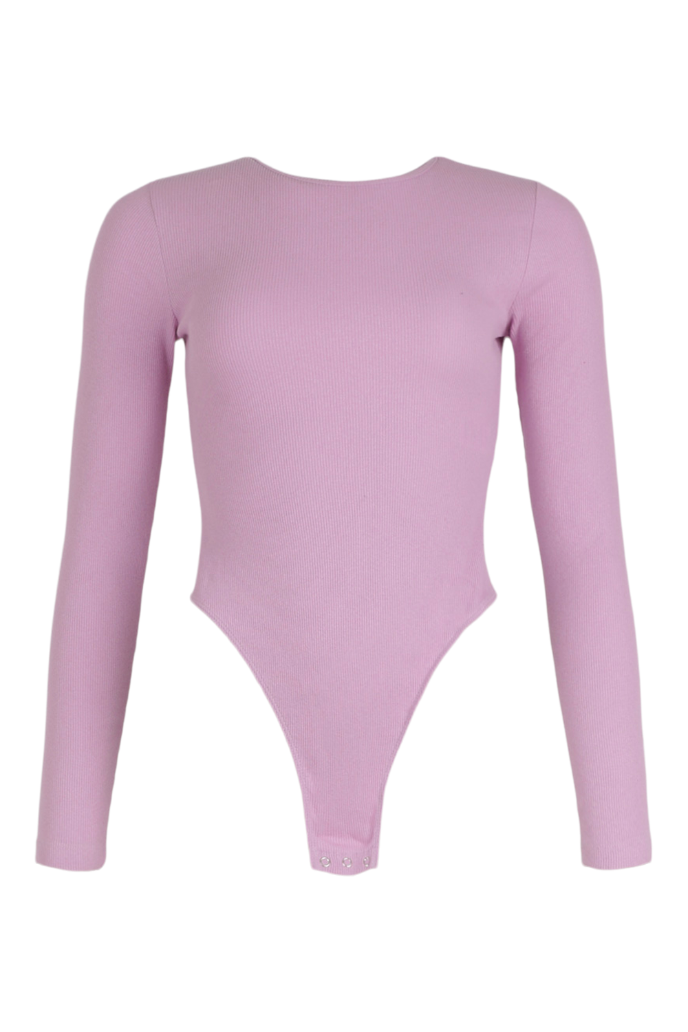 Hot Pink Rib Zip Up Long Sleeve Bodysuit