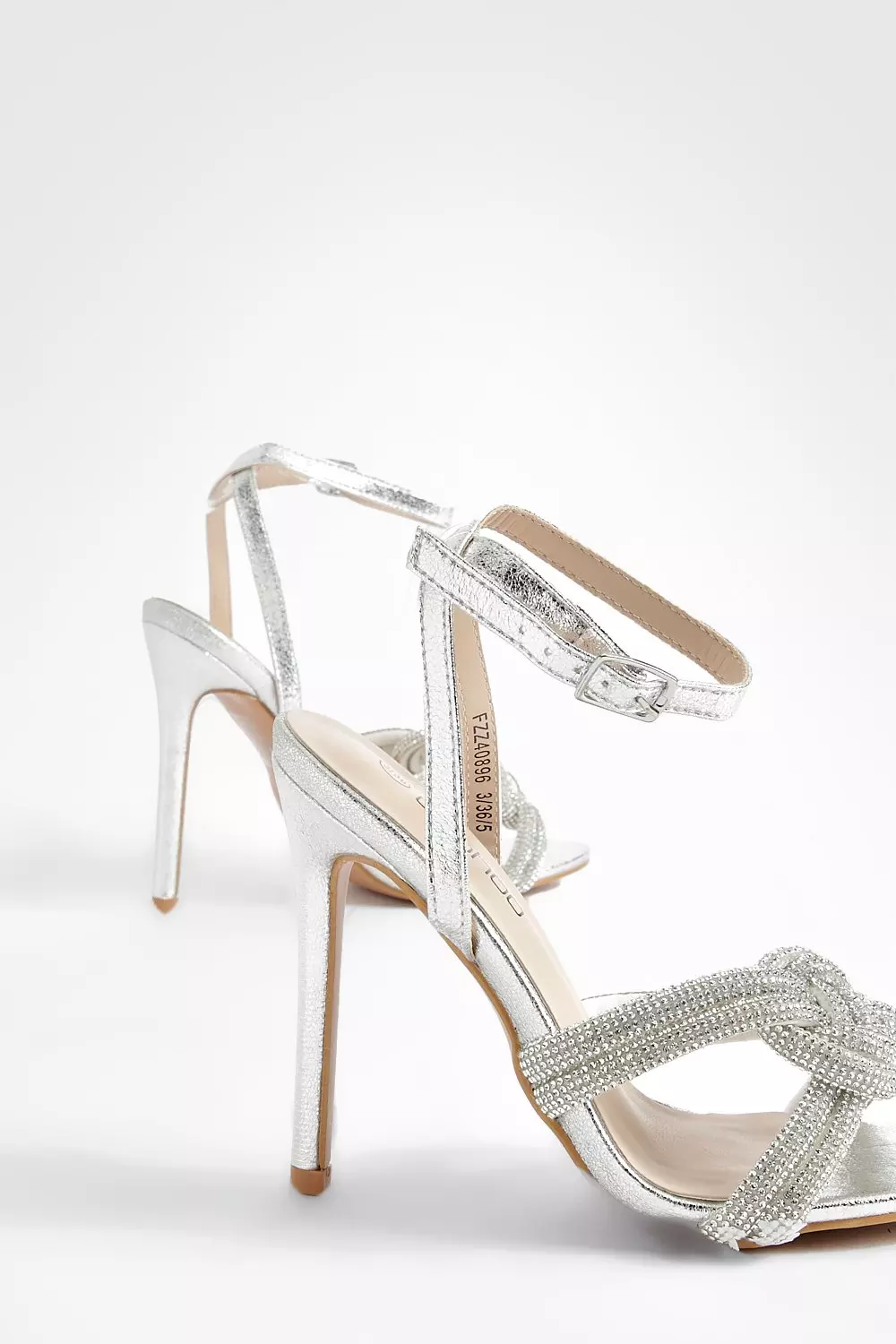 Silver diamante store stiletto heels