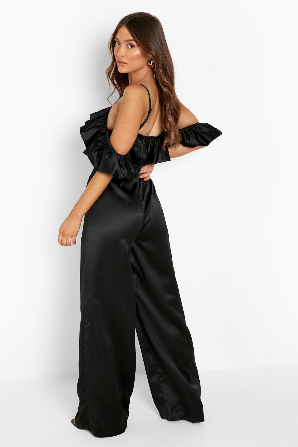 Tailored High Neck Shaped Waist Wide Leg Jumpsuit