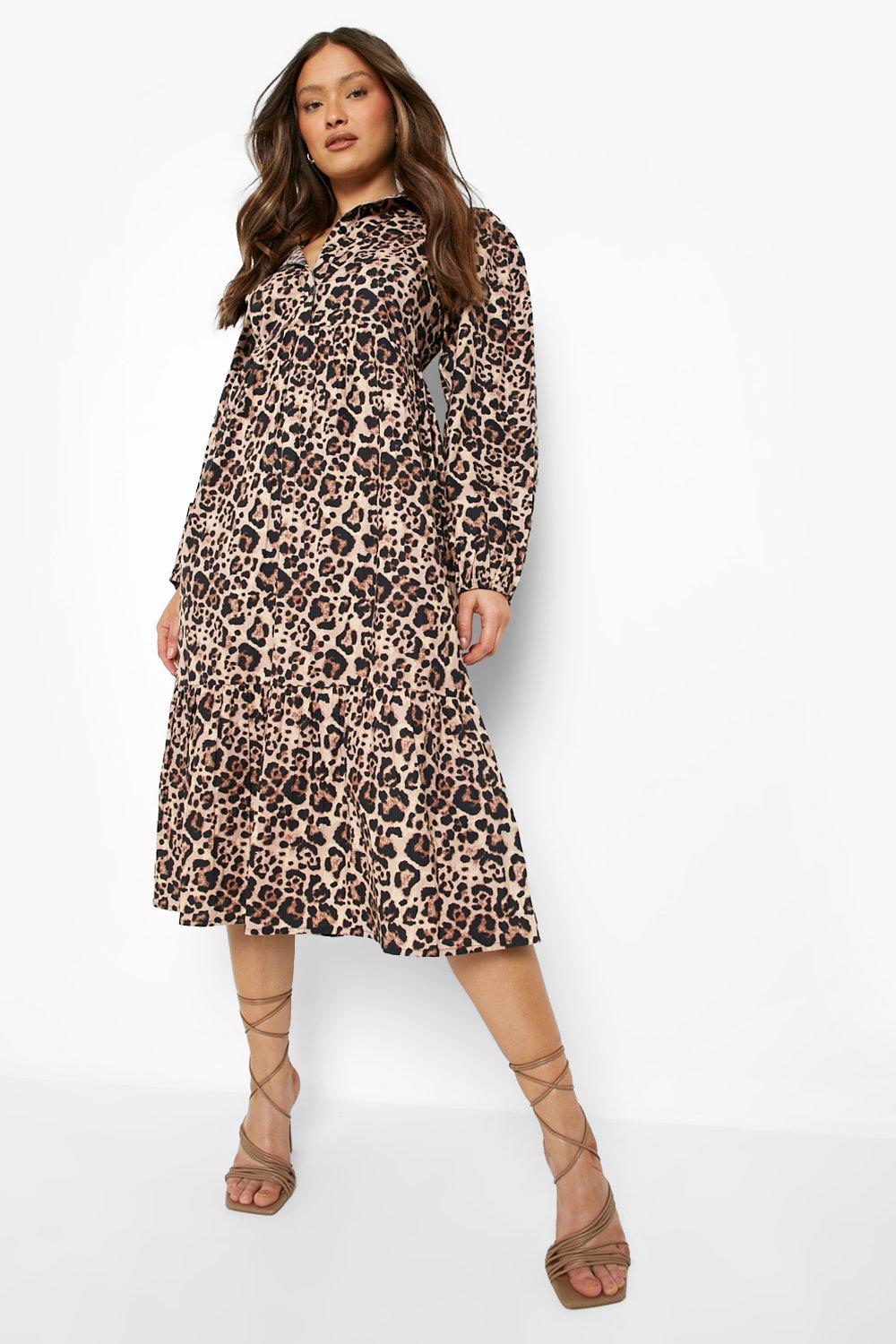 Leopard cotton hot sale dress