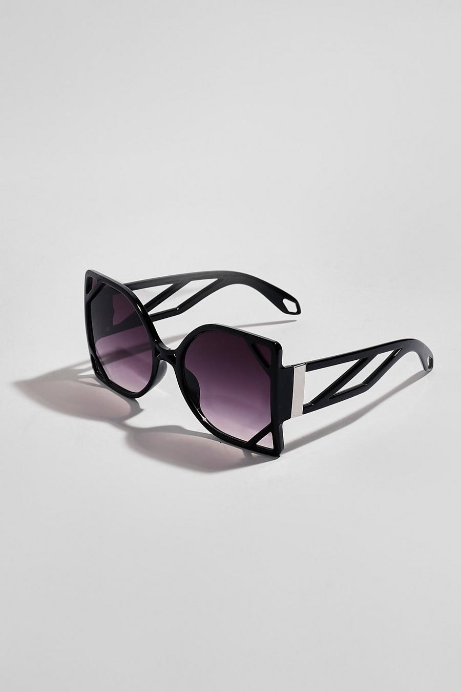 Black Oversized Square Lens Sunglasses image number 1