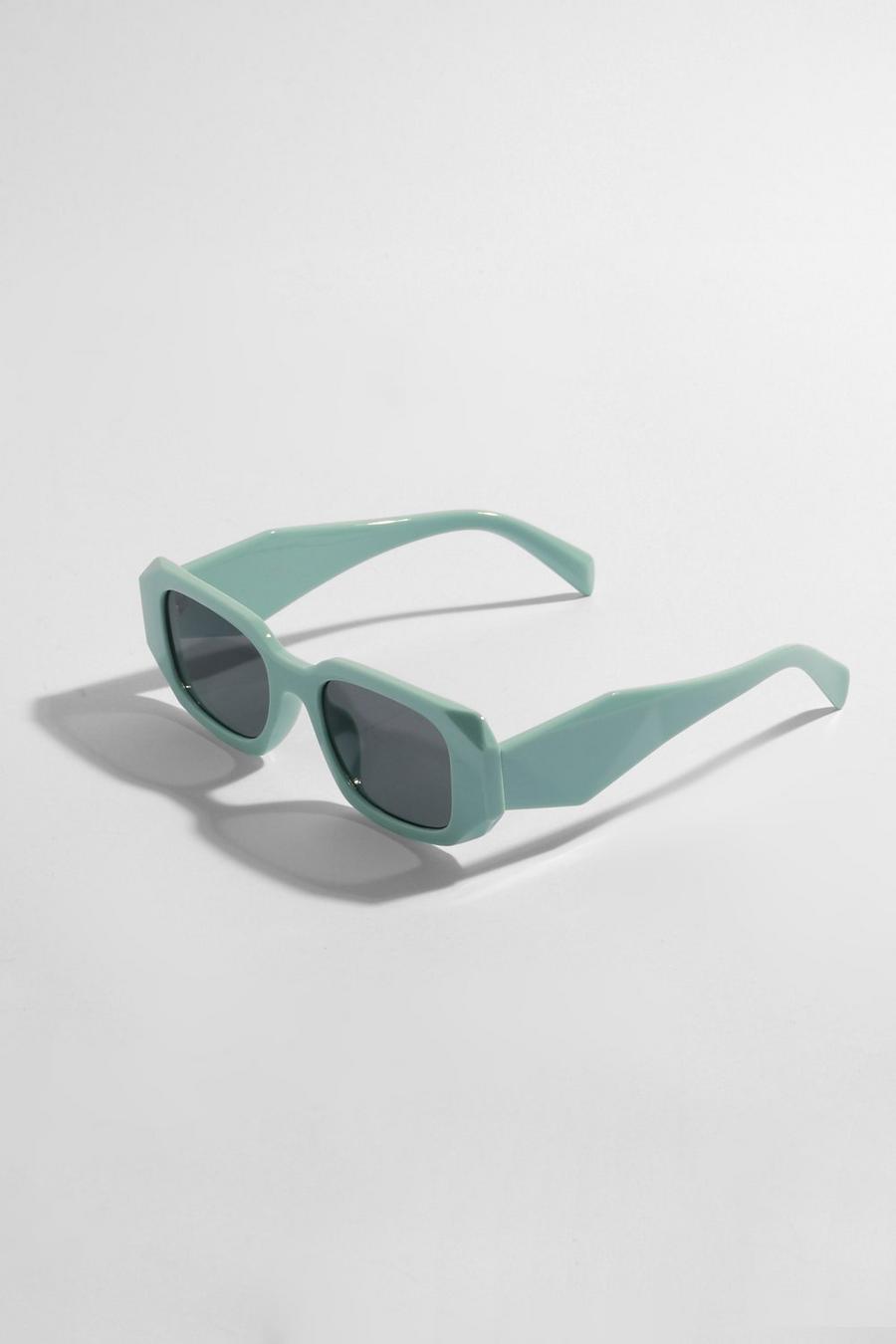 Blue bleu Angular Oversized Sunglasses