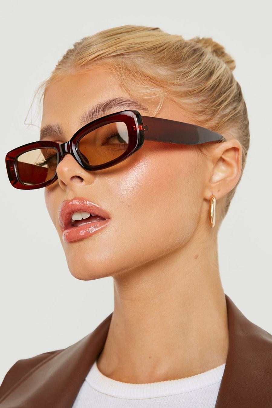 Chocolate brun Retro Sunglasses