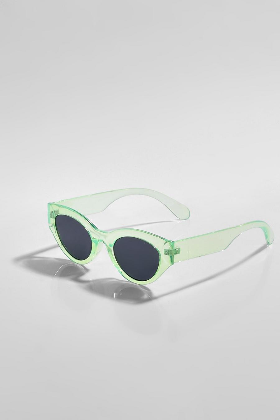 Lime Retro Oval Lenses Sunglasses image number 1