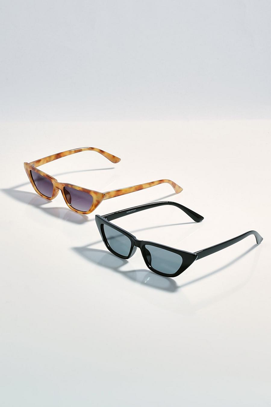 Multi 2 Pack Slim Cat Eye Sunglasses