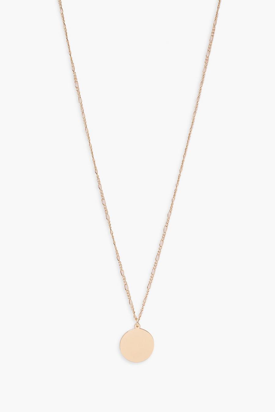 Gold Simple Circle Pendant Necklace image number 1