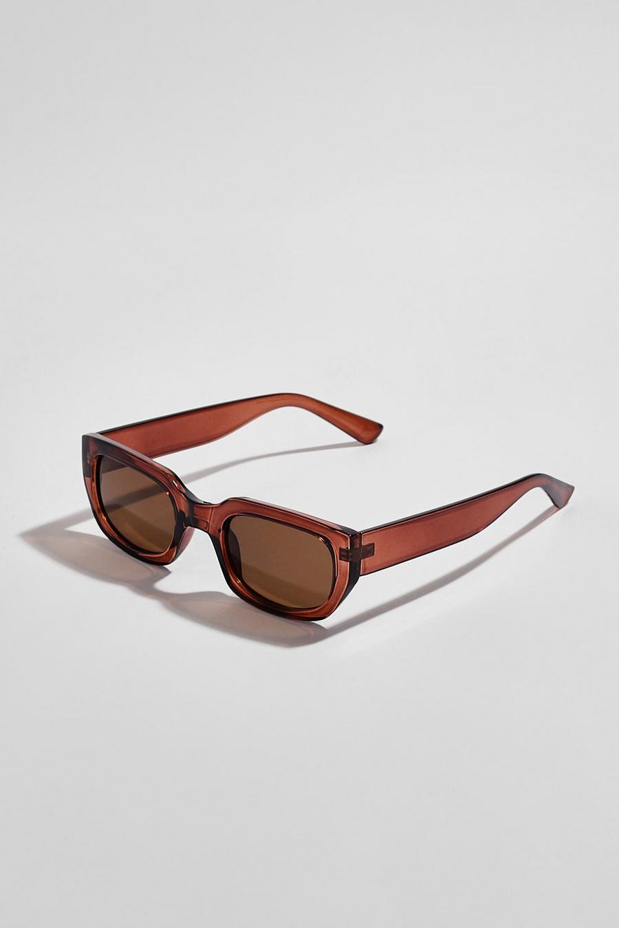 Chocolate brown Rounded 90s Sunglasses image number 1
