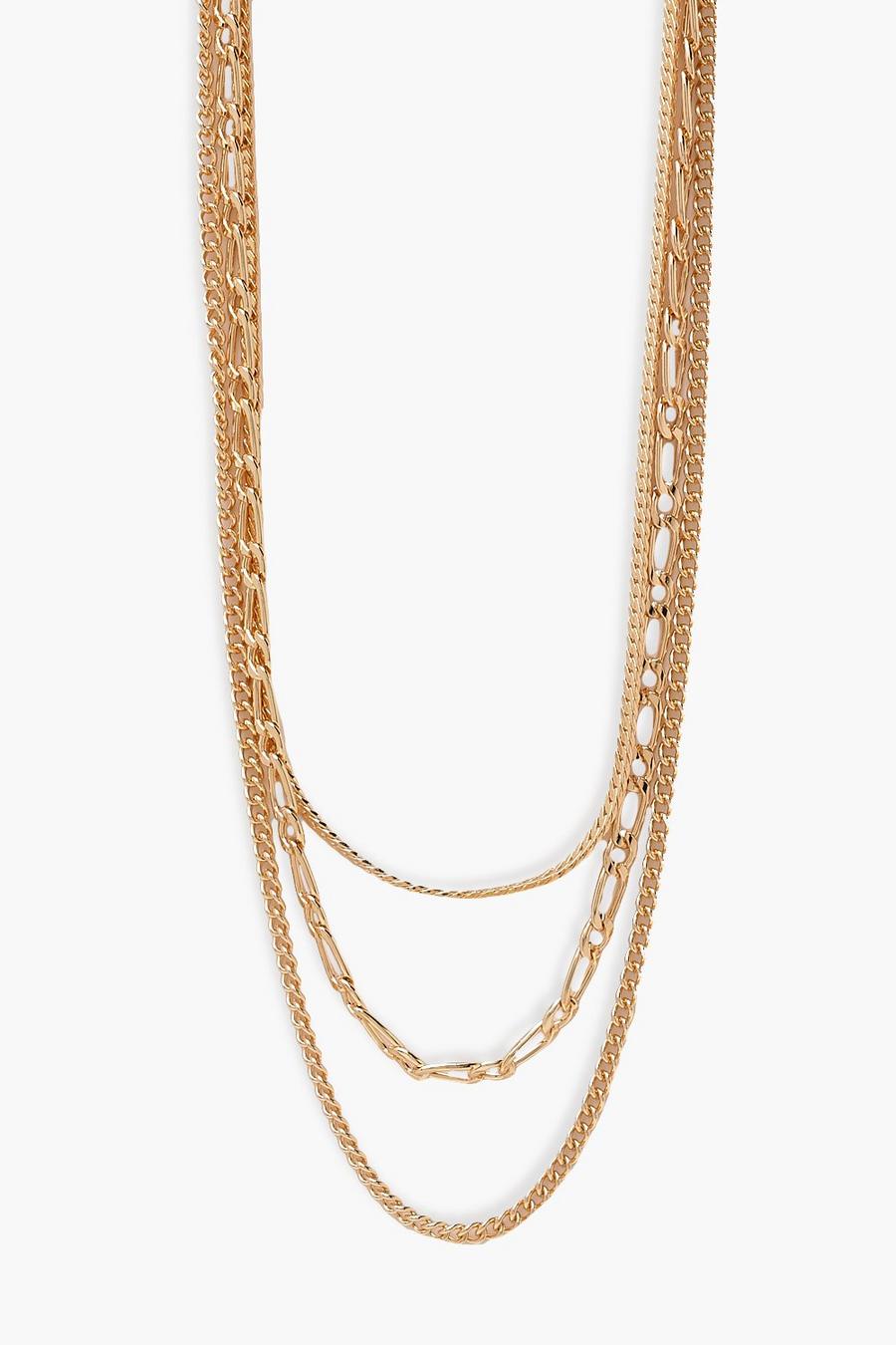 Gold Twist Triple Layer Necklace image number 1