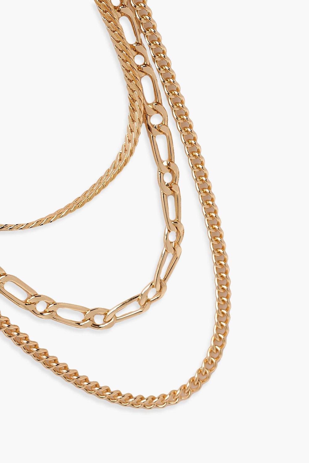 gold triple layered necklace