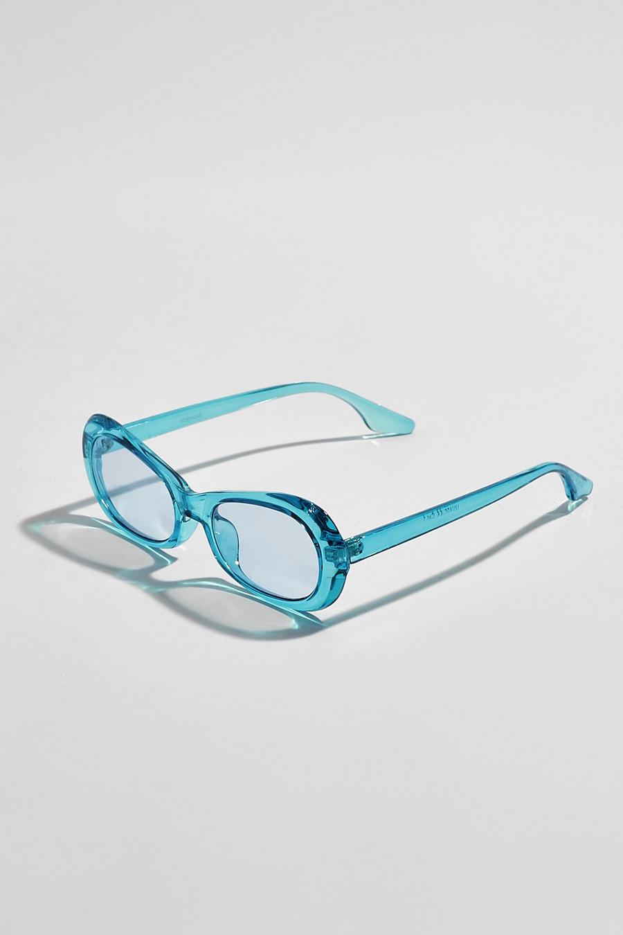 Blue Oversized Rounded Sunglasses image number 1