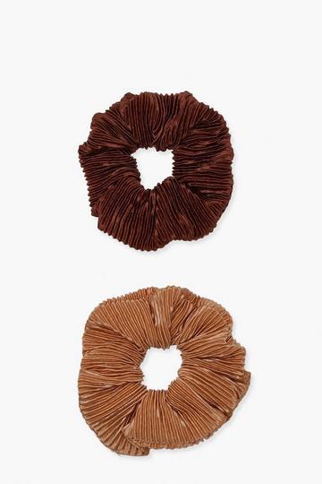 Plisse Tonal Scrunchie 2 Pack multi