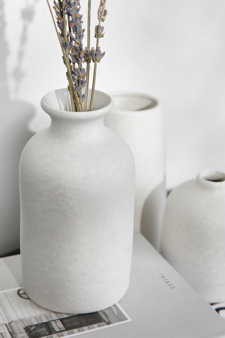 Cream blanco Ceramic Stem Vase