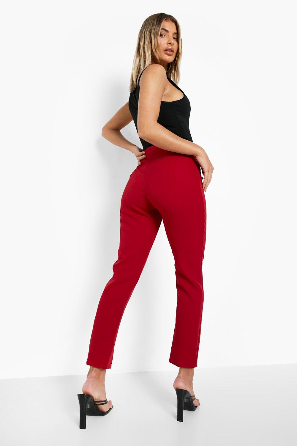 High-waist Dress Pants - Red - Ladies