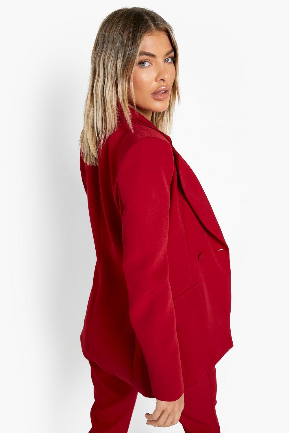 Red on sale blazer boohoo