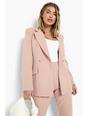 Nude Plunge Tailored Fitted Blazer