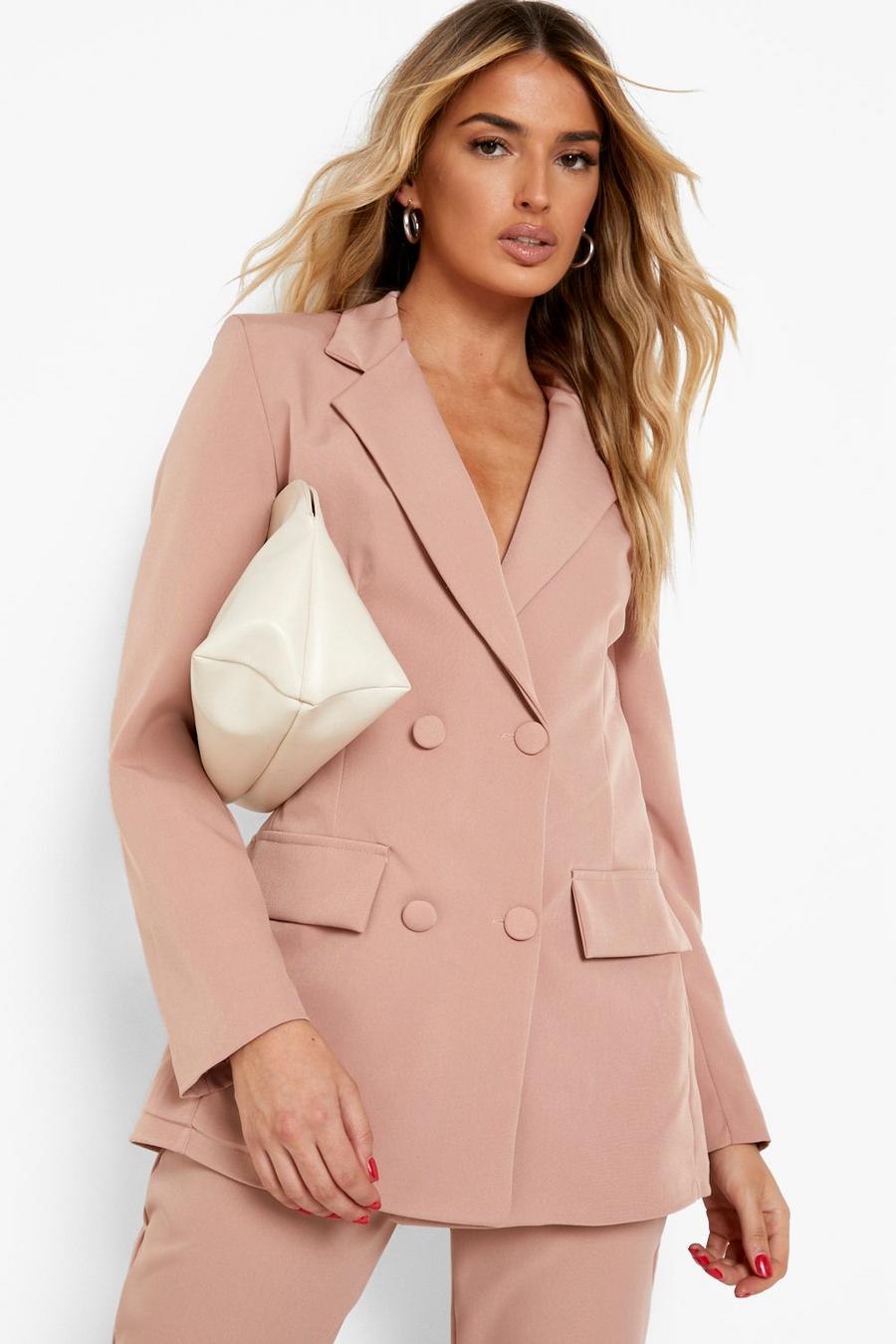 Nude Double Breasted Tailored Blazer image number 1