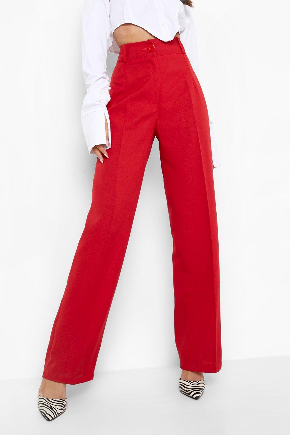 High Waisted Pleated Wide Leg Work Pants