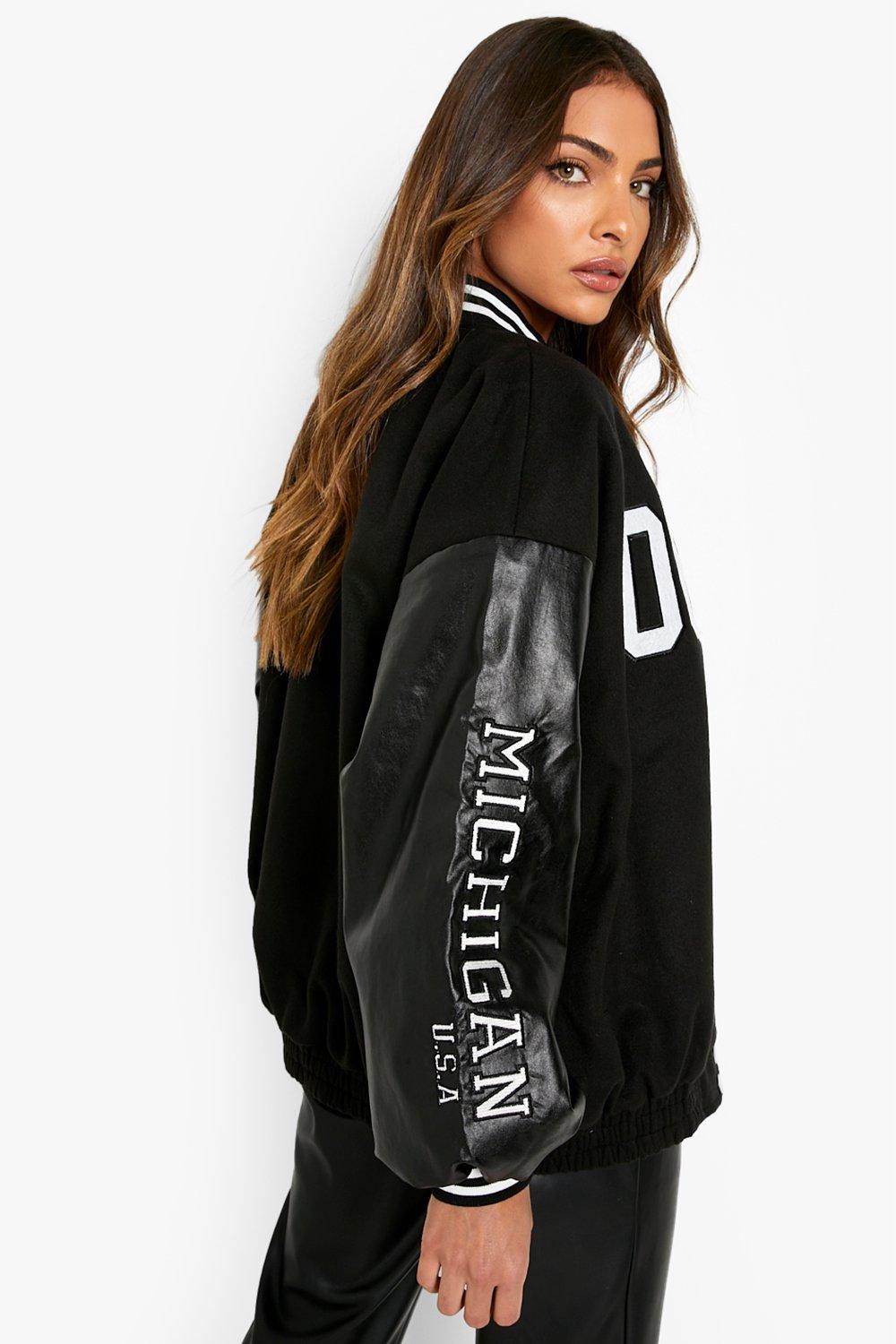 oversized black bomber jacket womens