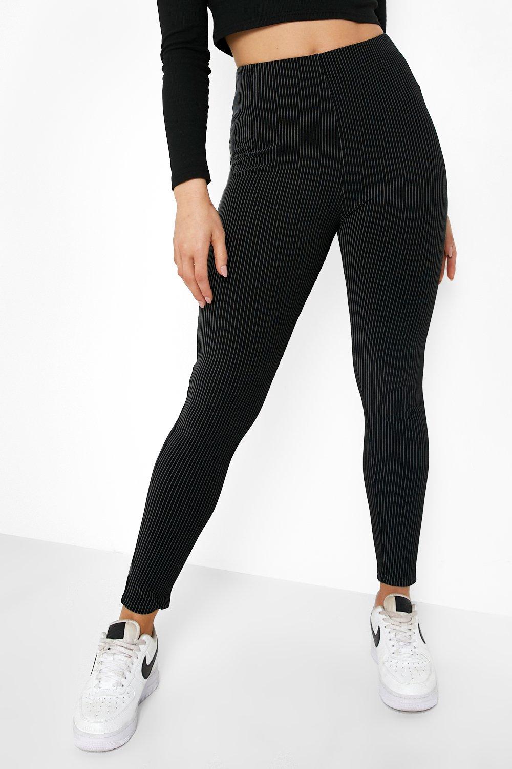 Black Pinstripe Leggings