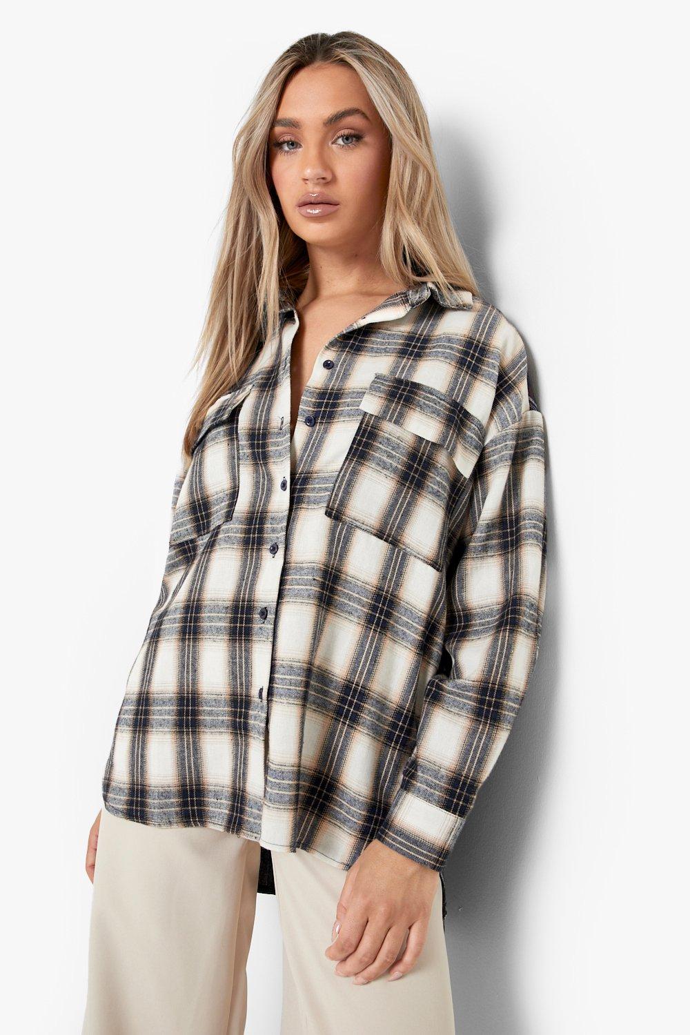 Mix Checked Oversized Shirt | boohoo DK