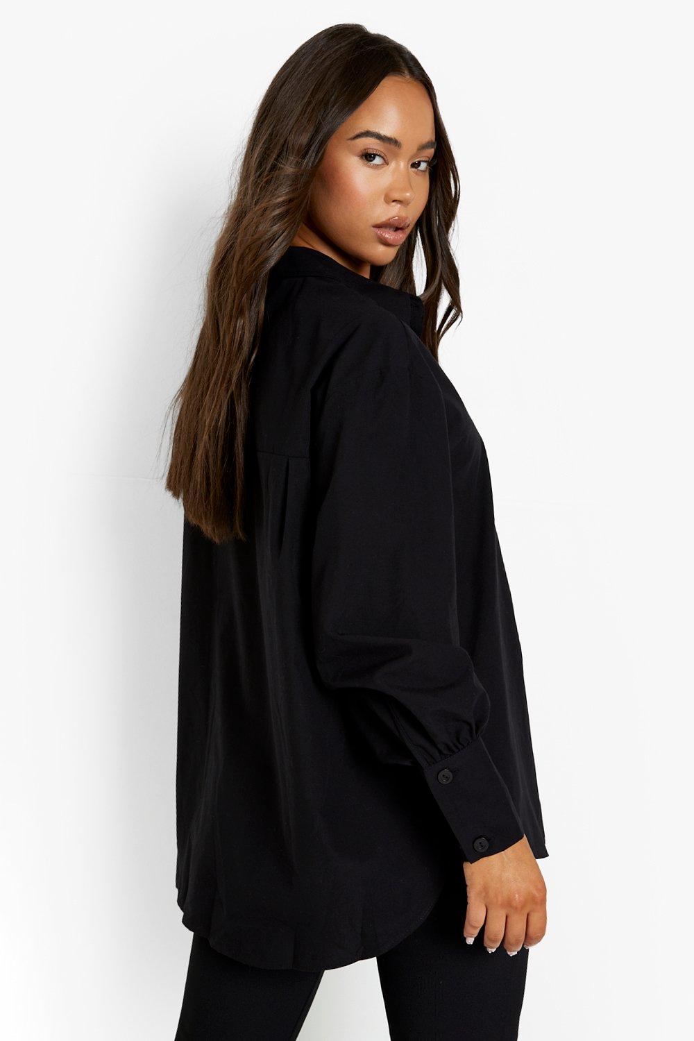 Oversized shirt 2025 dames zwart