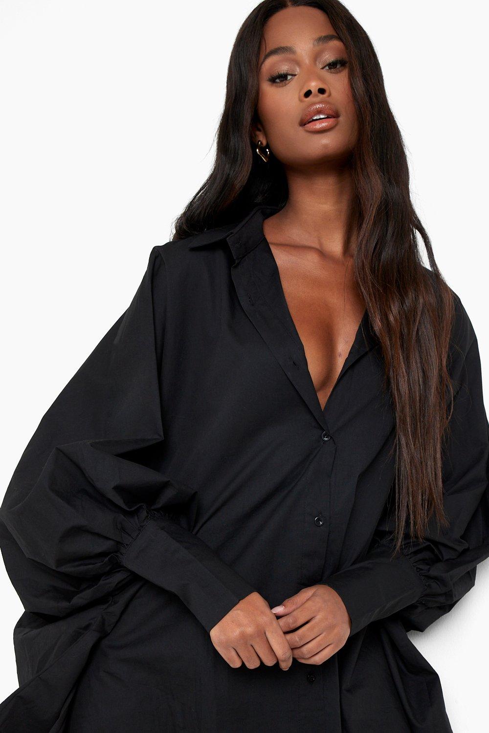 Black longline shirt discount womens