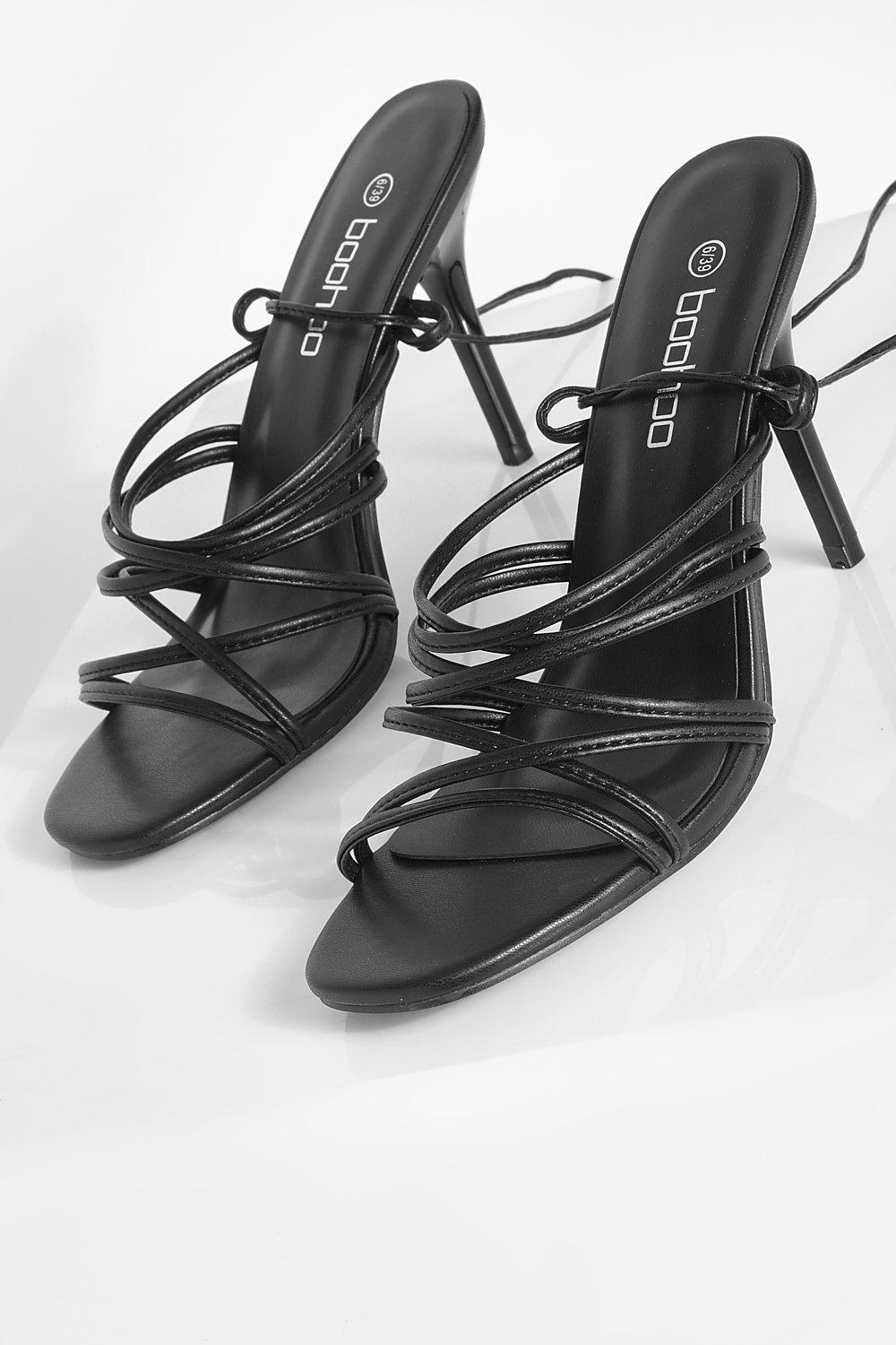 【OJOS】25SS★ Multistrap Stiletto Heels OJOS | Multistrap Stiletto Heels - 세련된 포인트 블랙 힐