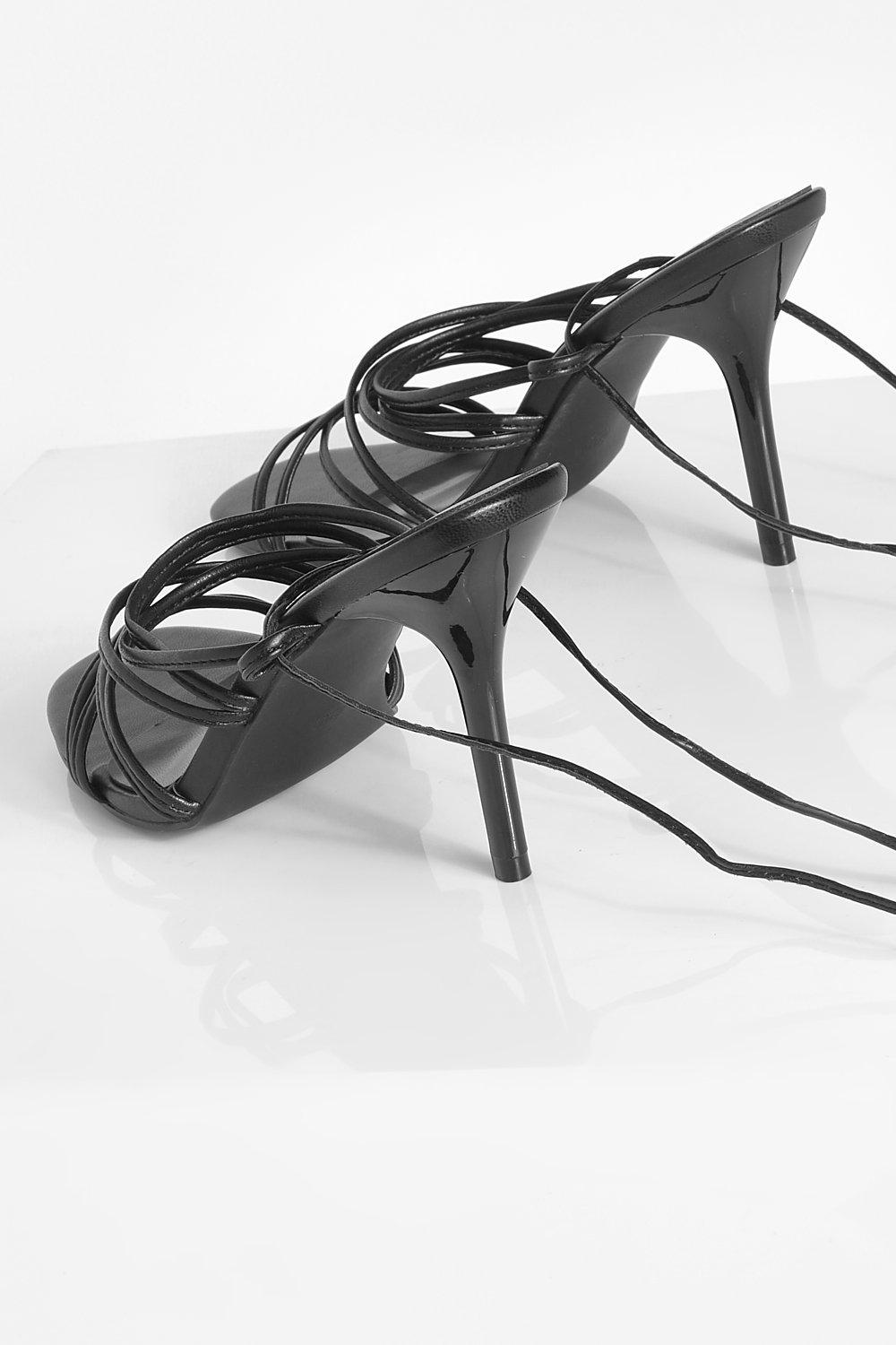【OJOS】25SS★ Multistrap Stiletto Heels OJOS | Multistrap Stiletto Heels - 세련된 포인트 블랙 힐