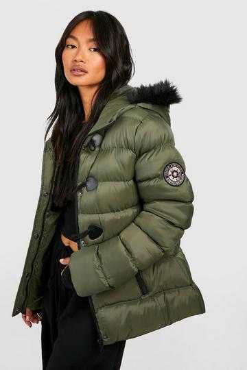 Short Quilted Bubble Jacket khaki