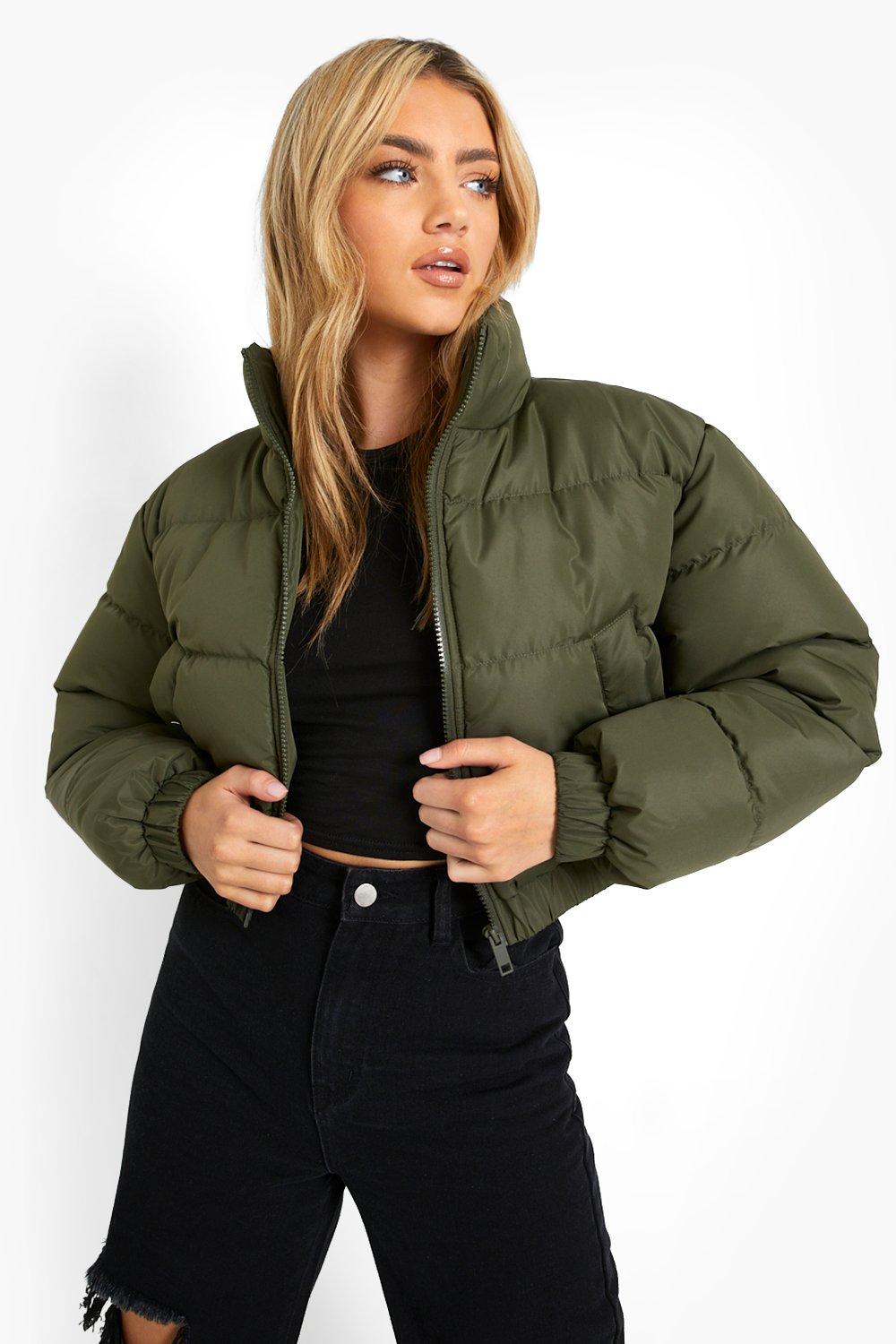 Khaki hotsell cropped jacket