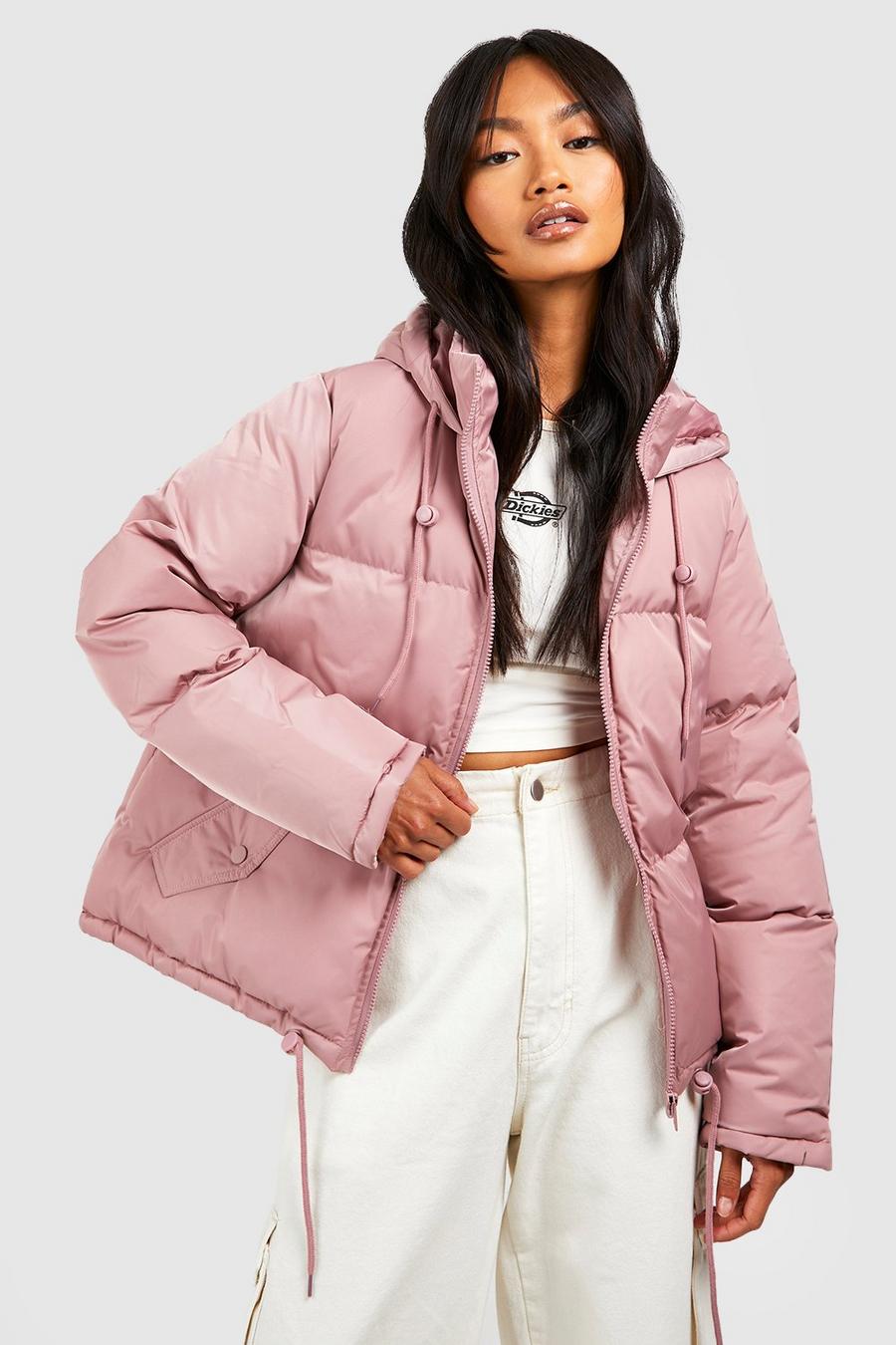 Pink Hooded Padded Jacket image number 1