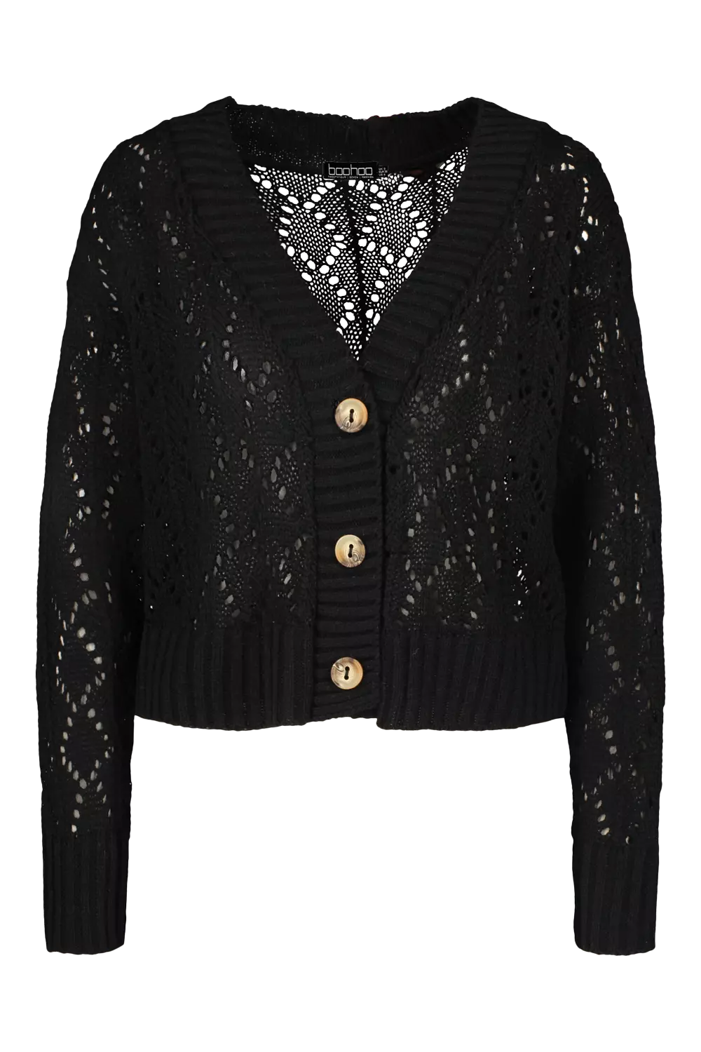 Black shop pointelle cardigan