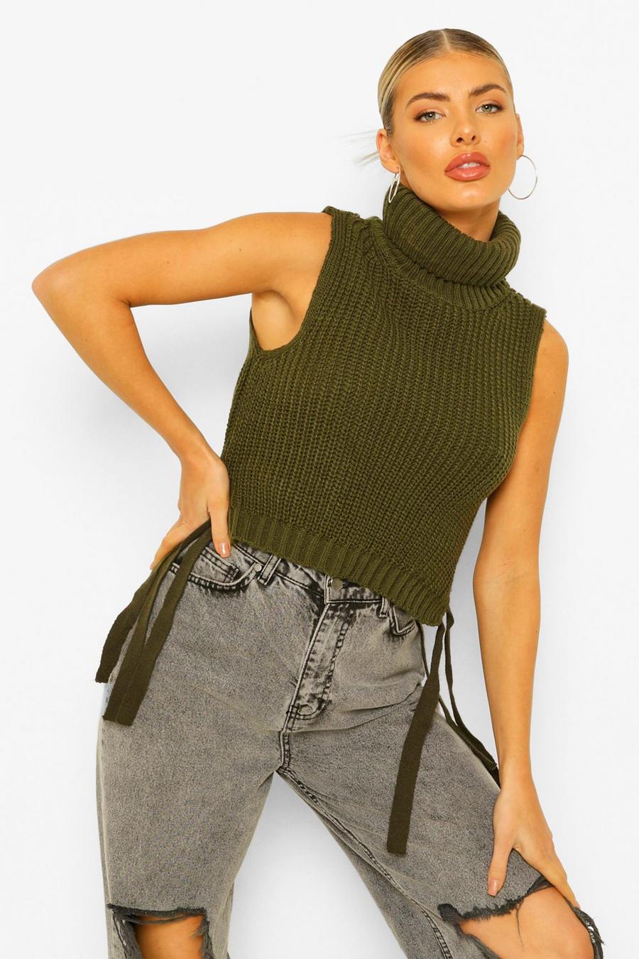Lace Up Roll Neck Tank image number 1