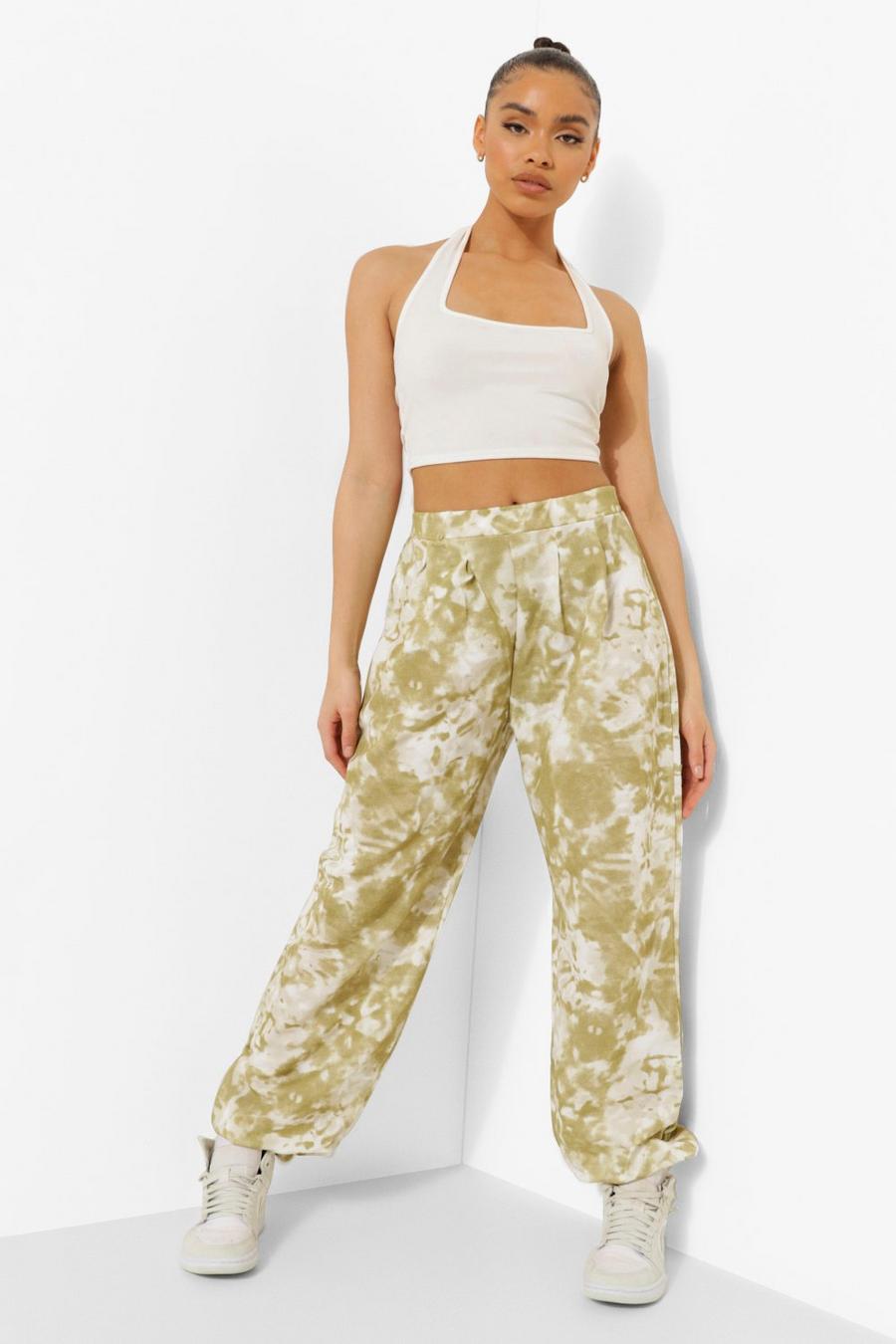 Chartreuse Printed Joggers image number 1