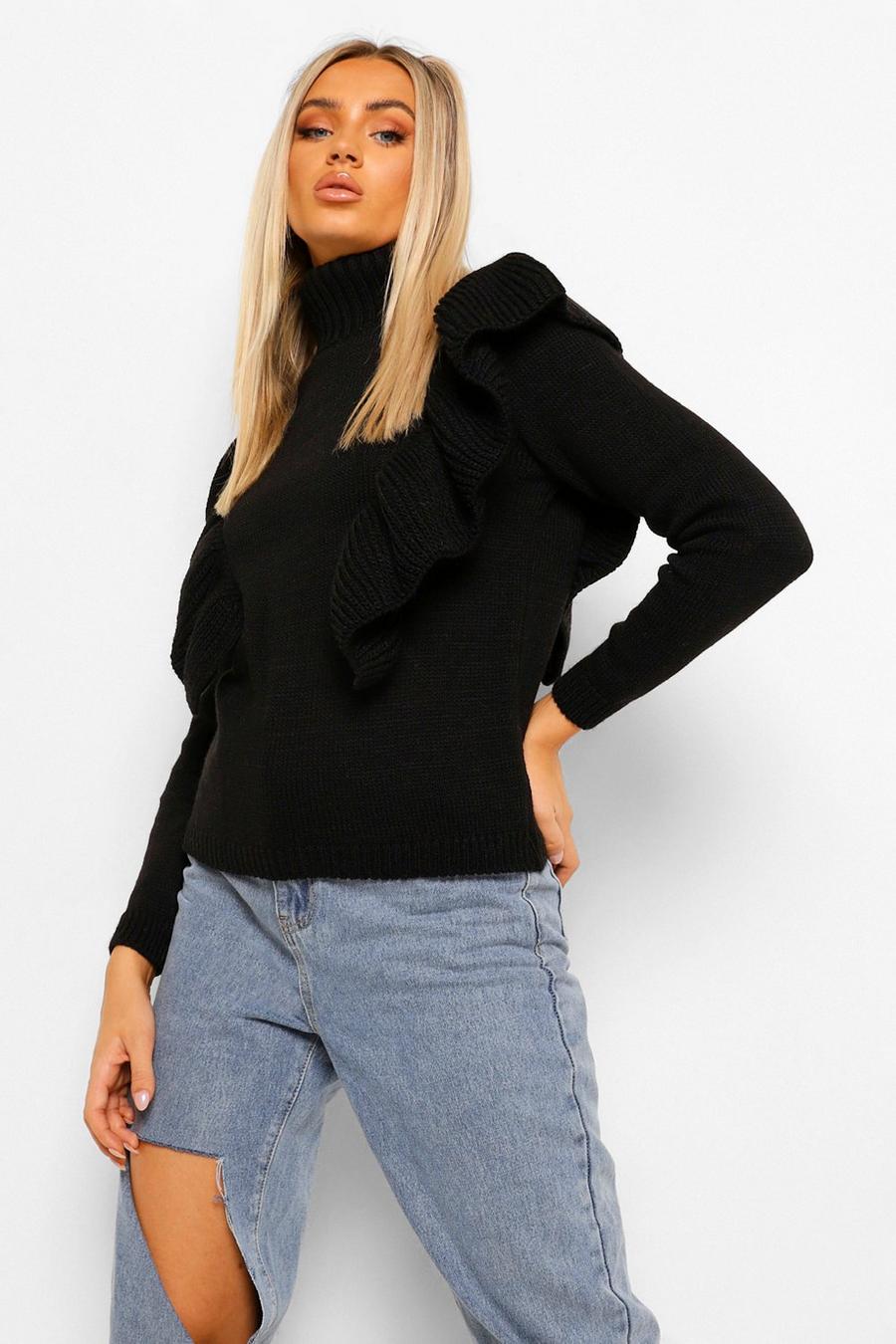 Roll Neck Ruffle Sleeve Jumper image number 1