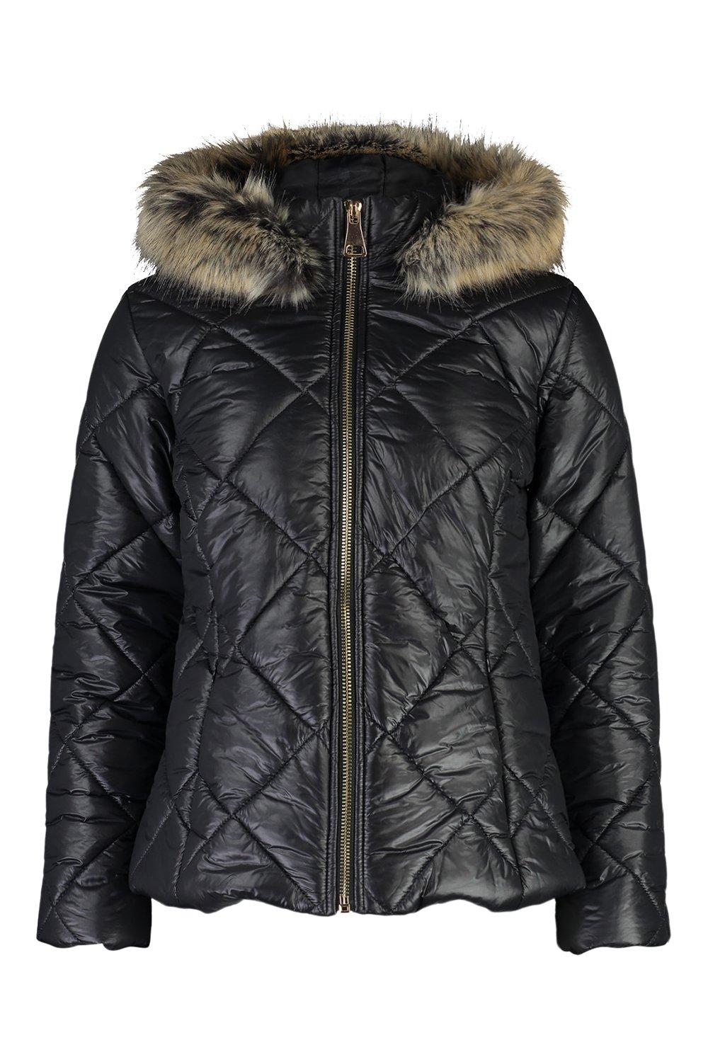 Faux Fur Detail Quilted Coat - Ready to Wear