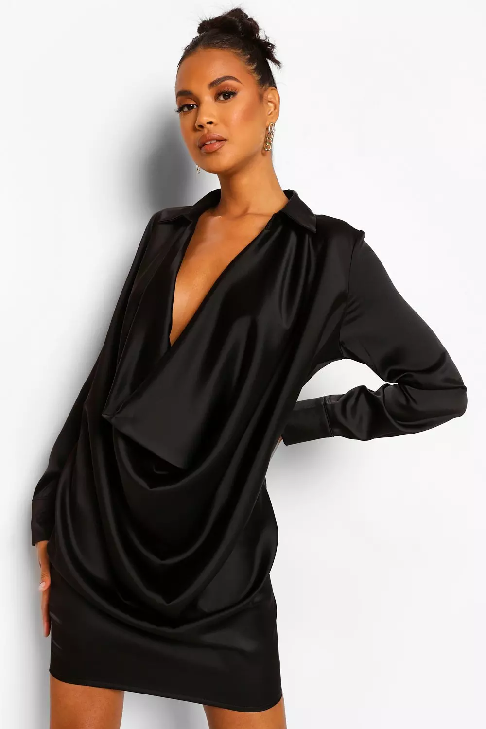 Extreme cowl neck outlet dress