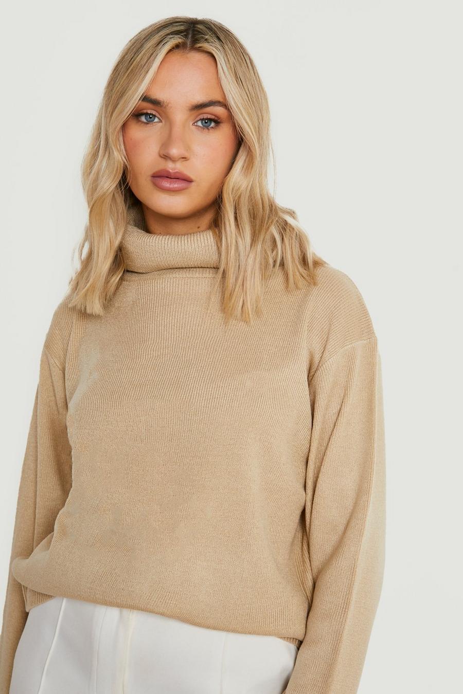Stone beige Turtleneck Sweater