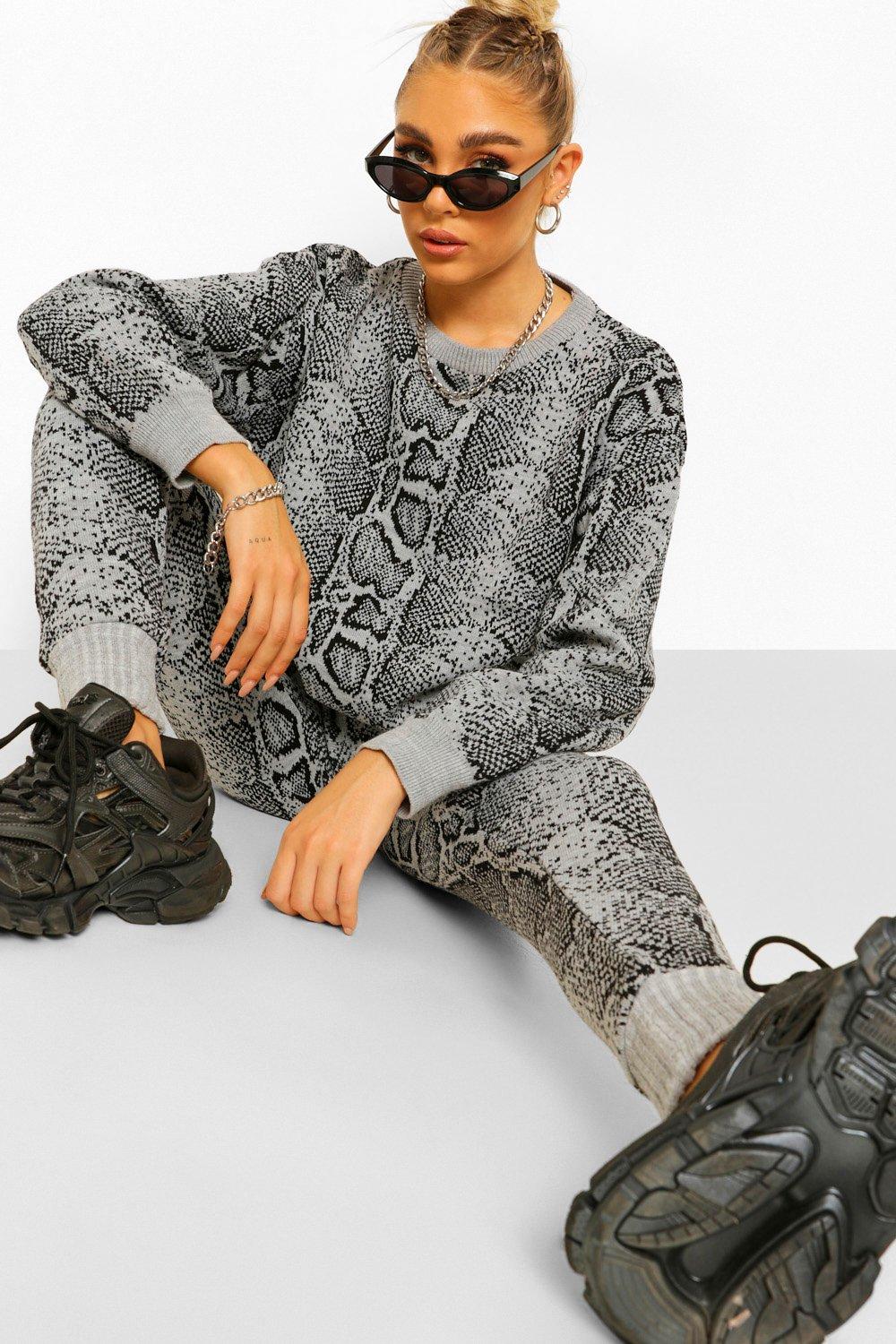 Snake print best sale jogger set