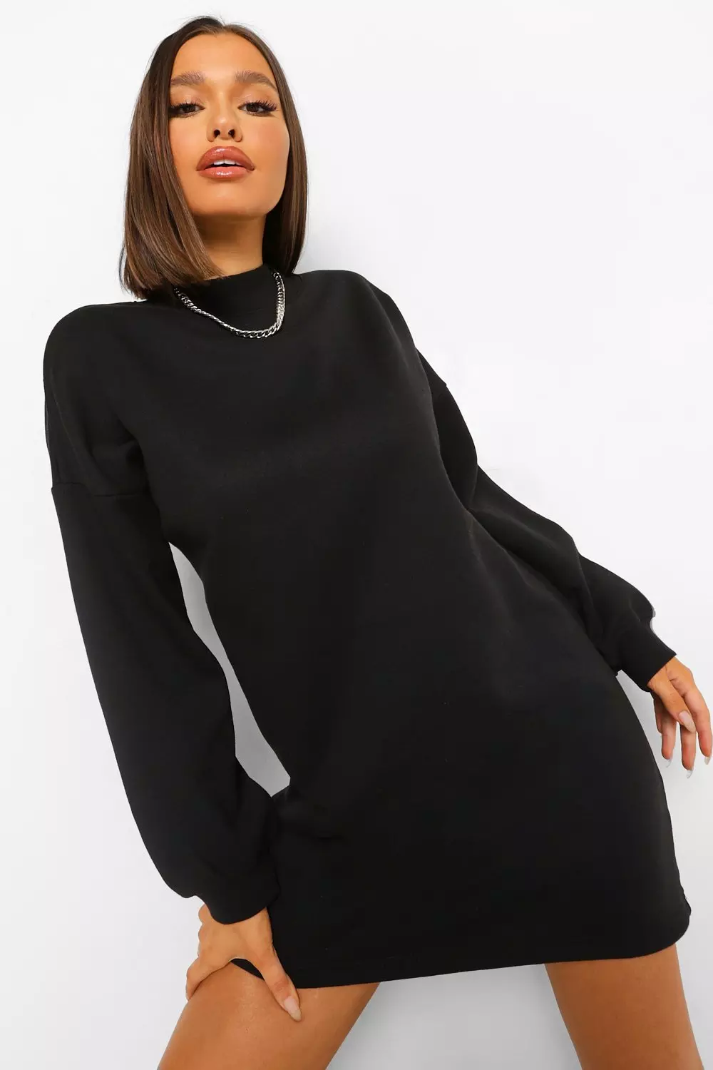 Blouson sleeve shop sweater dress