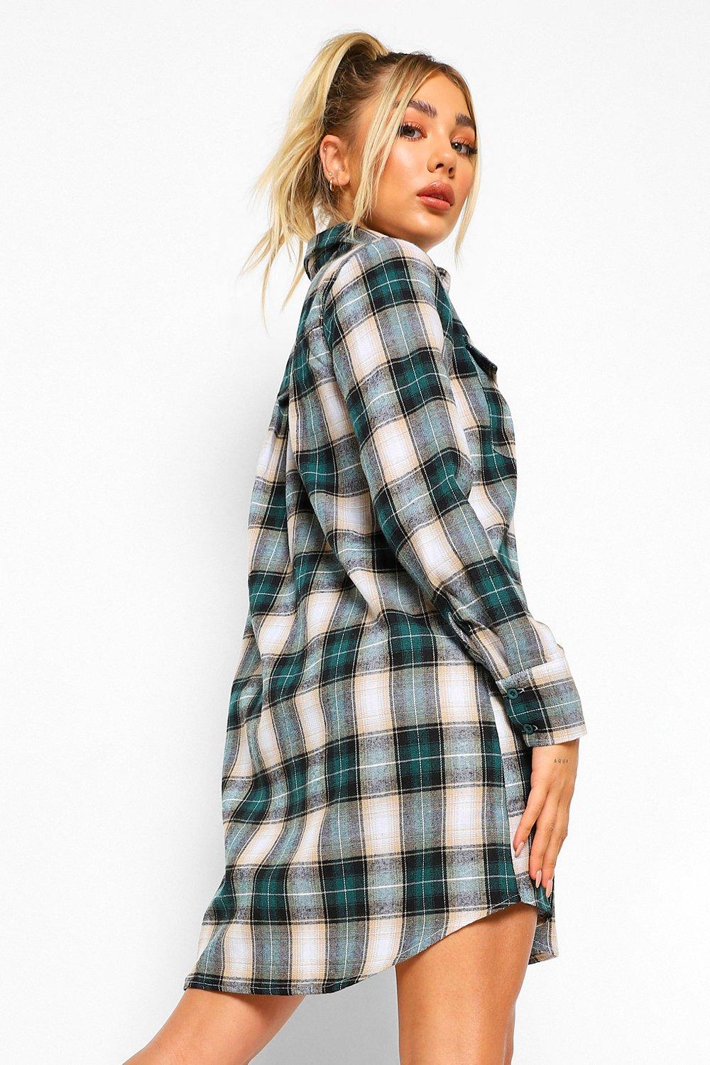 boohoo plaid dress