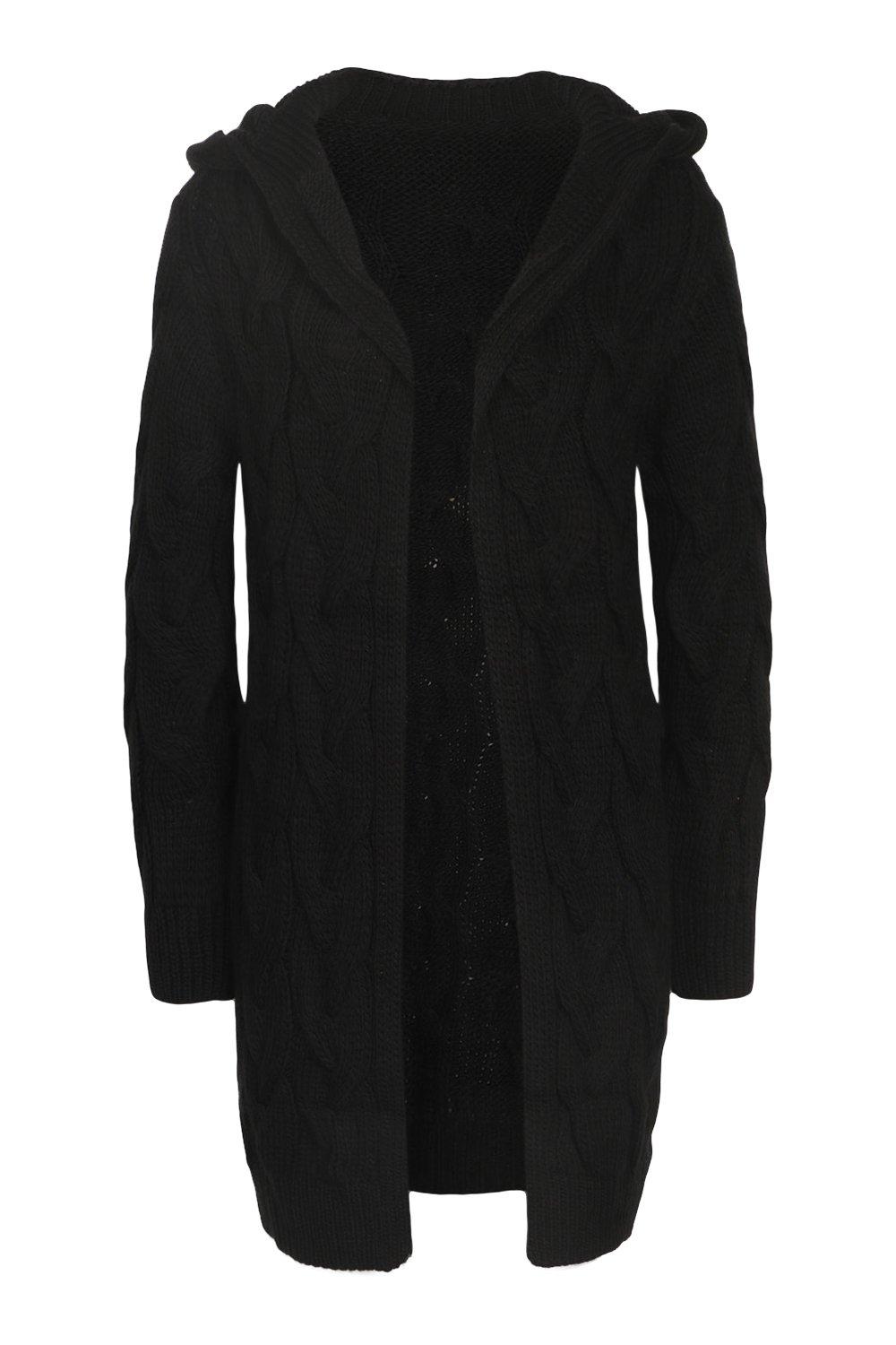 Ladies black deals hooded cardigan