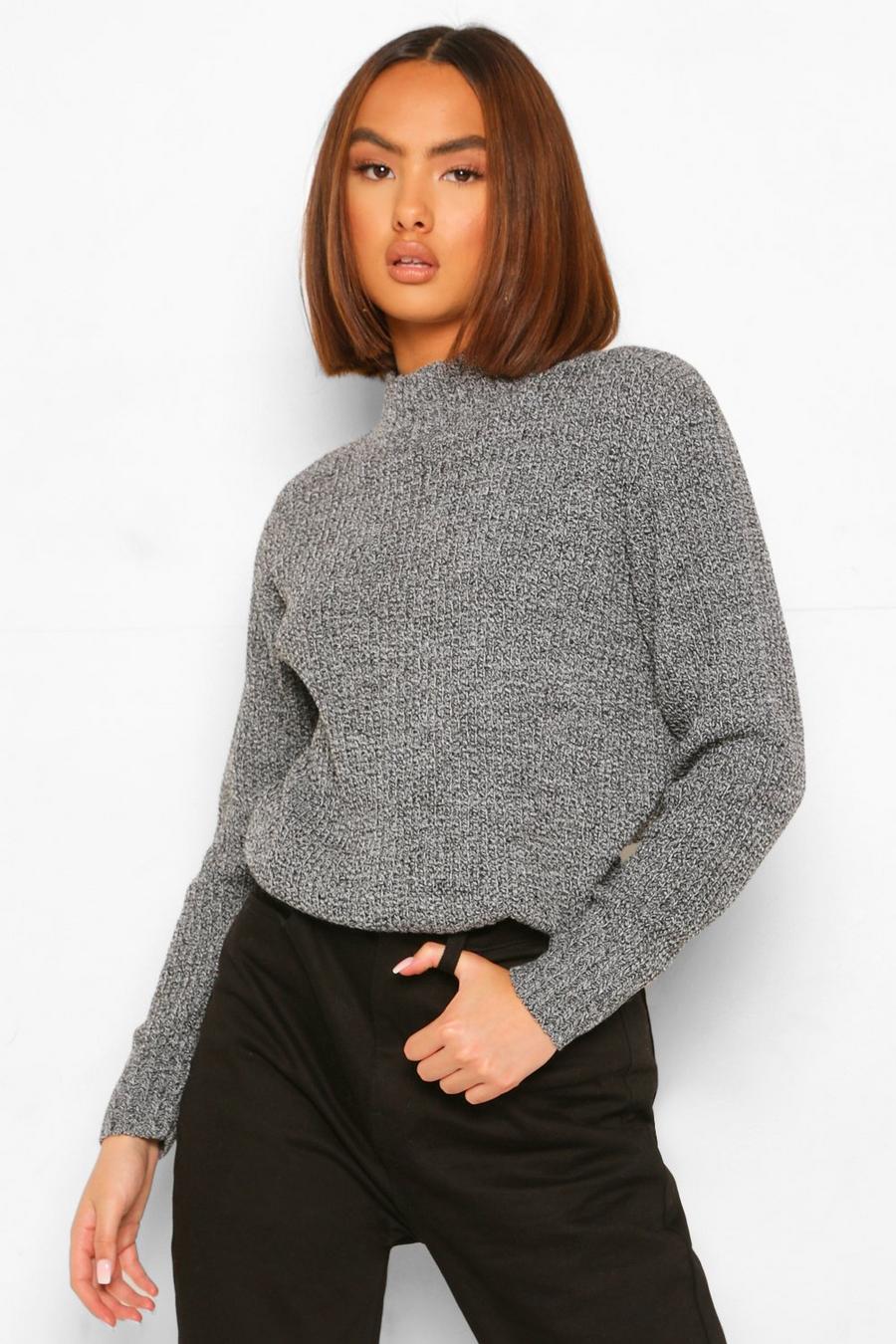 Knitted Marl High Neck Sweater image number 1