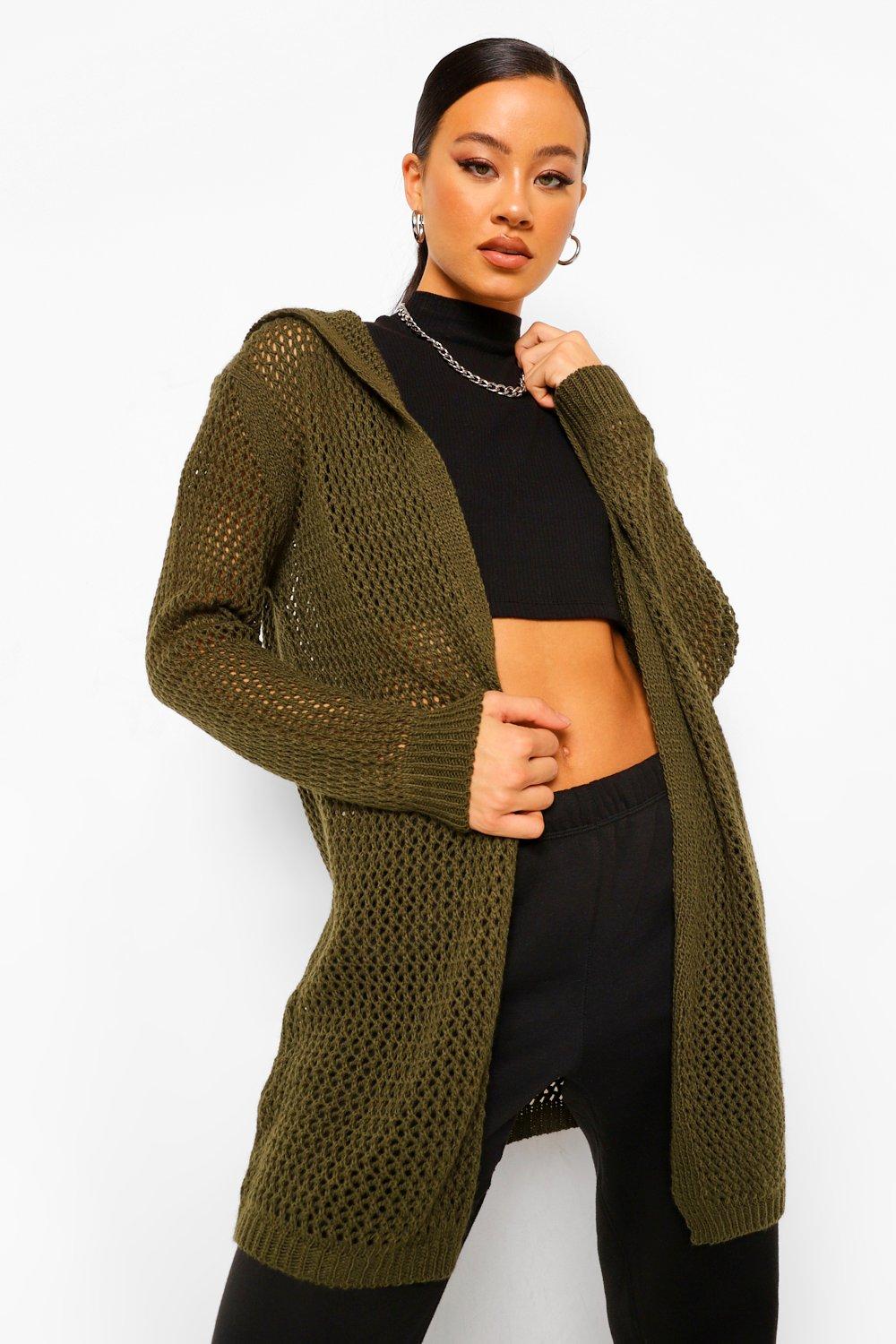 khaki chunky knit cardigan