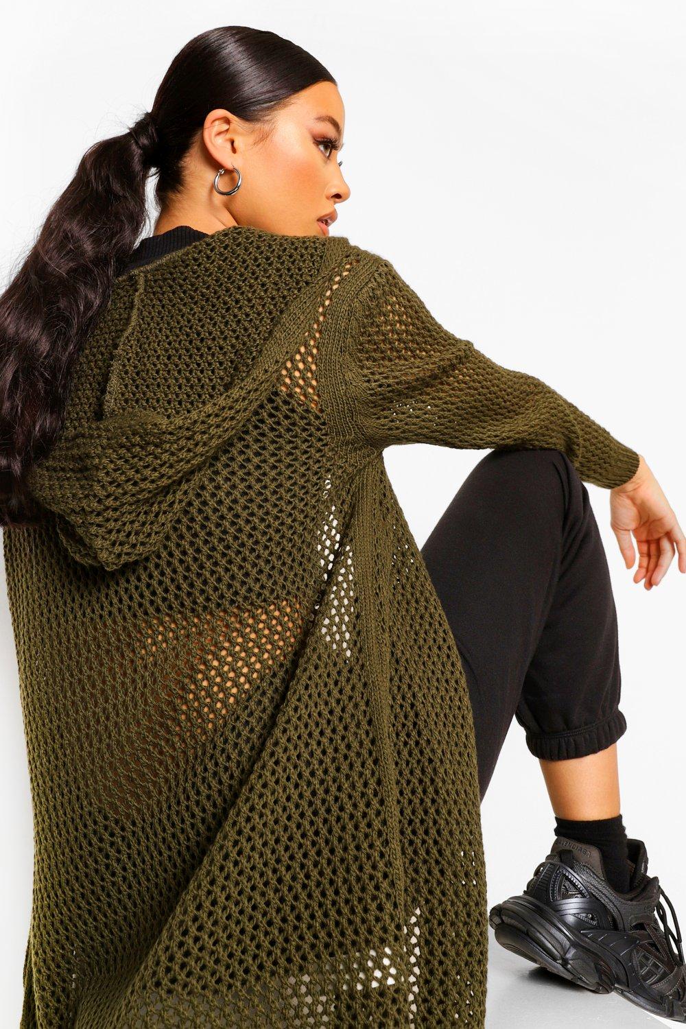 khaki chunky knit cardigan