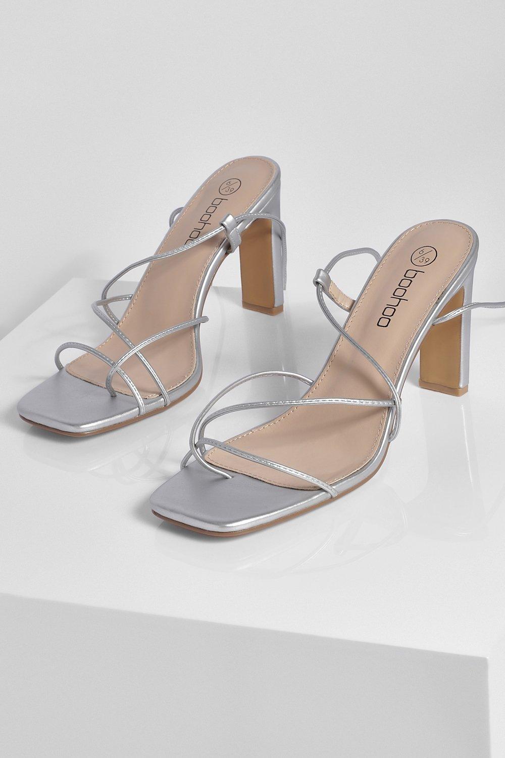 Wide Fit Strappy Square Toe Flat Heels boohoo