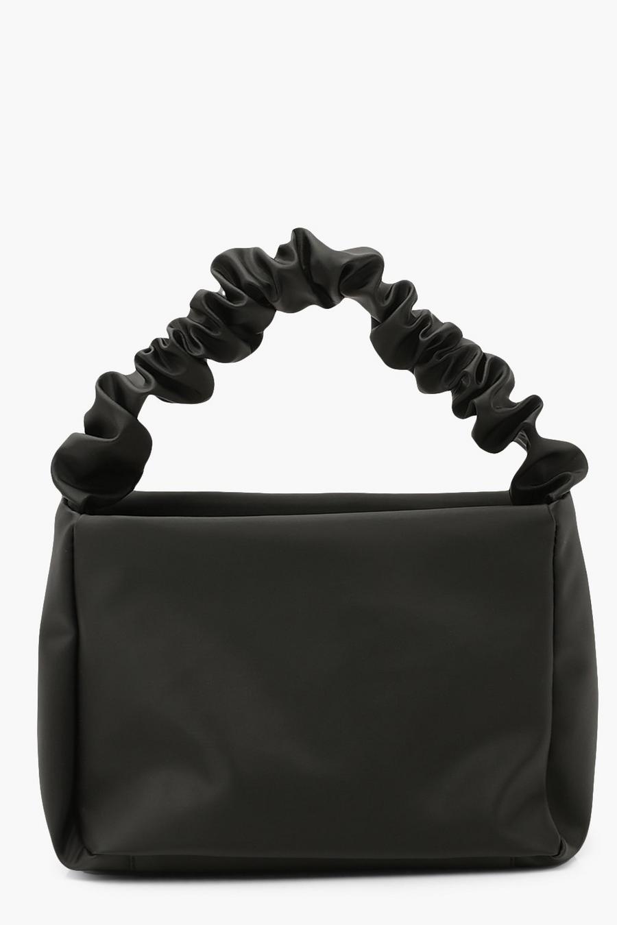 Handväska i nylon med rynkad handtag image number 1