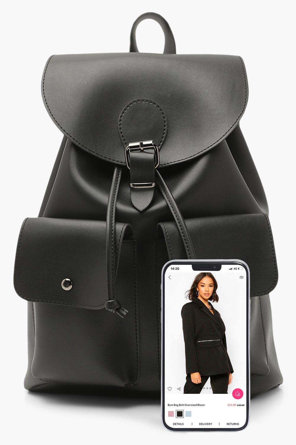 Black leather backpack outlet womens uk